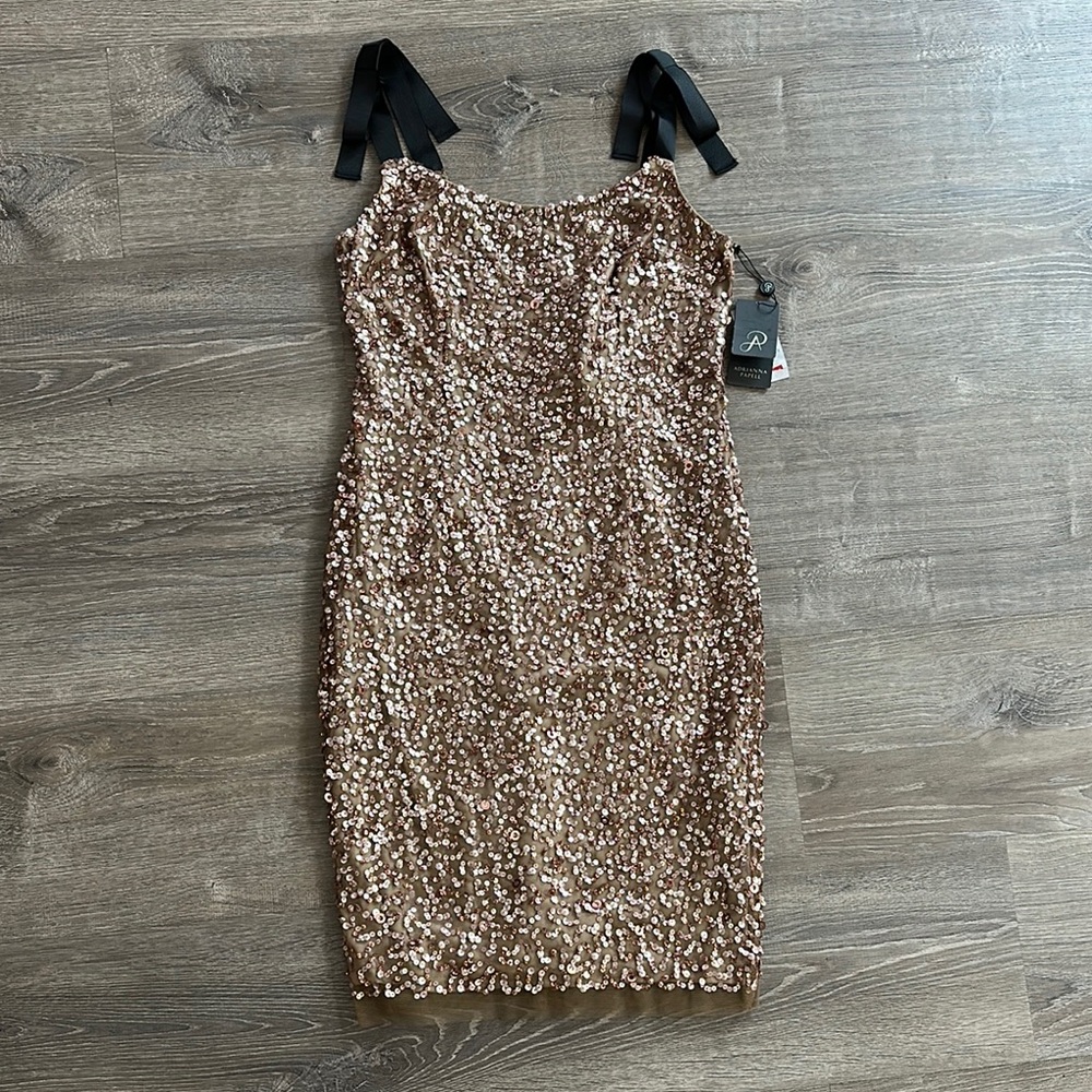 Sequin Embellished Dress with Black Straps